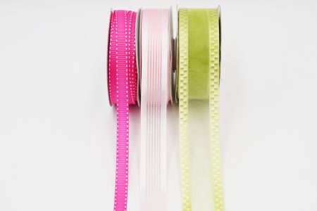 Conjunto de cinta tejida en tonos rosados